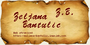 Željana Bantulić vizit kartica